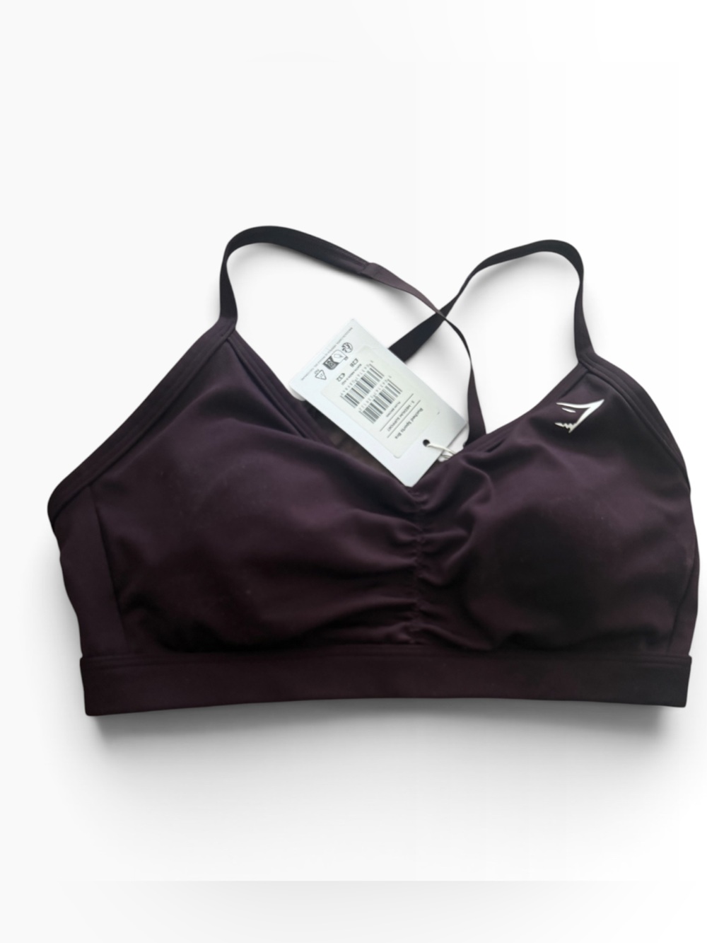 Gymshark Ruched Sports Bra Plum Brown Size Small NWT